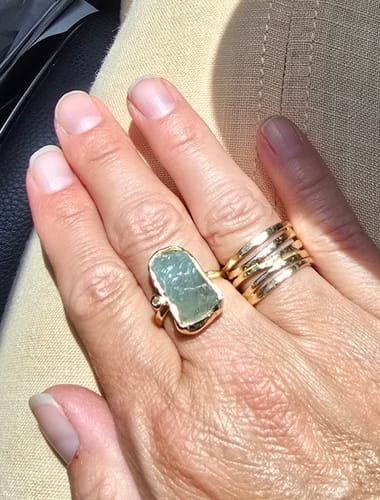 Customer photo review of Aquamarine Ellipse Ring