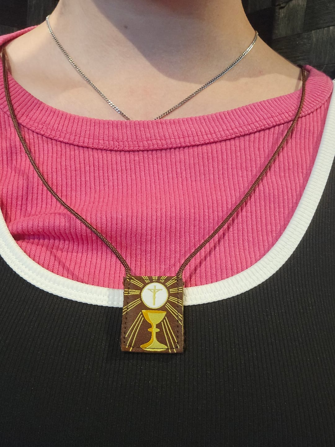 Customer photo review of Eucharist | Premium Brown Scapular