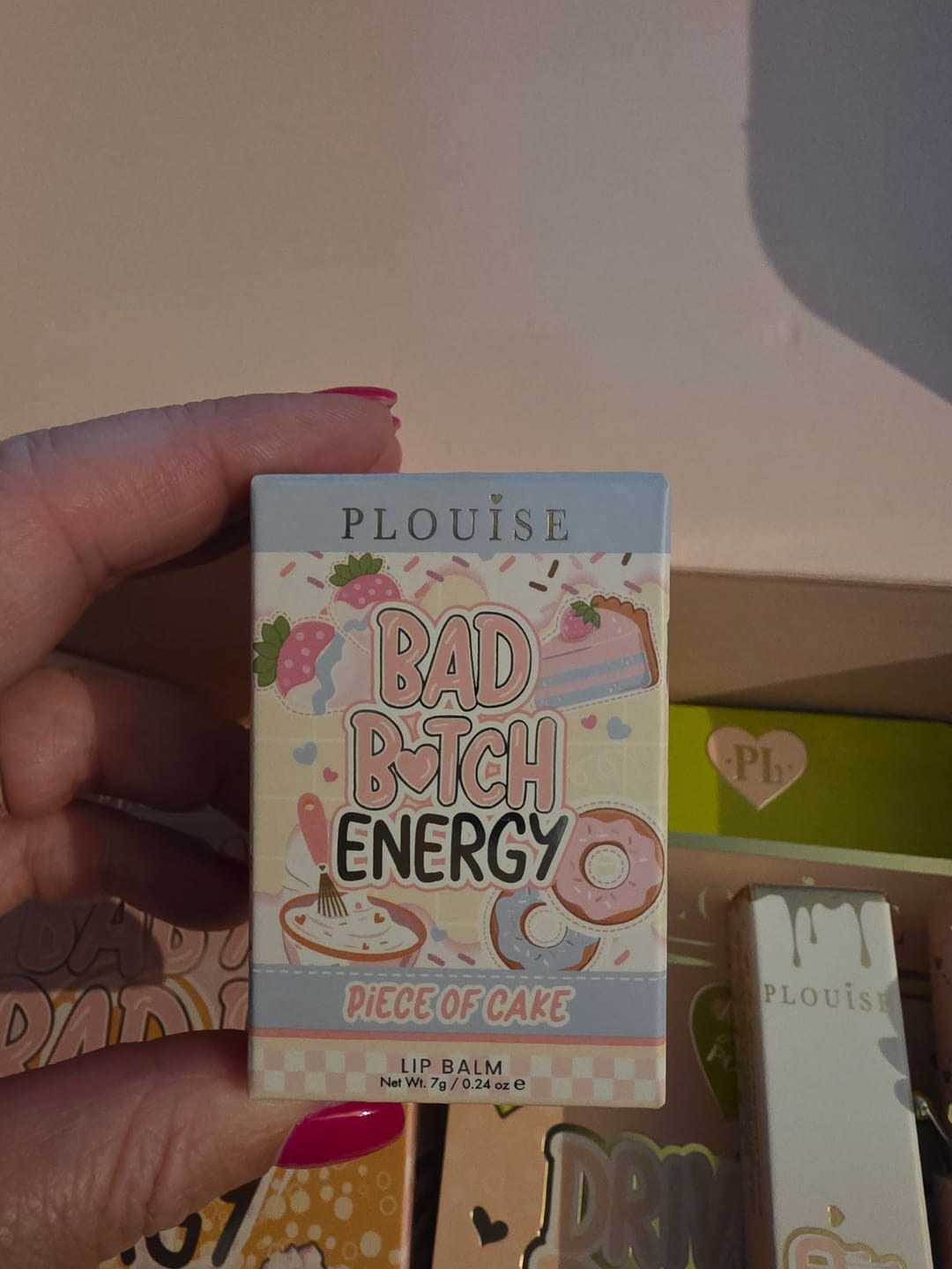Customer photo review of P. Louise Bad Bitch Energy Keychain Lip Balm