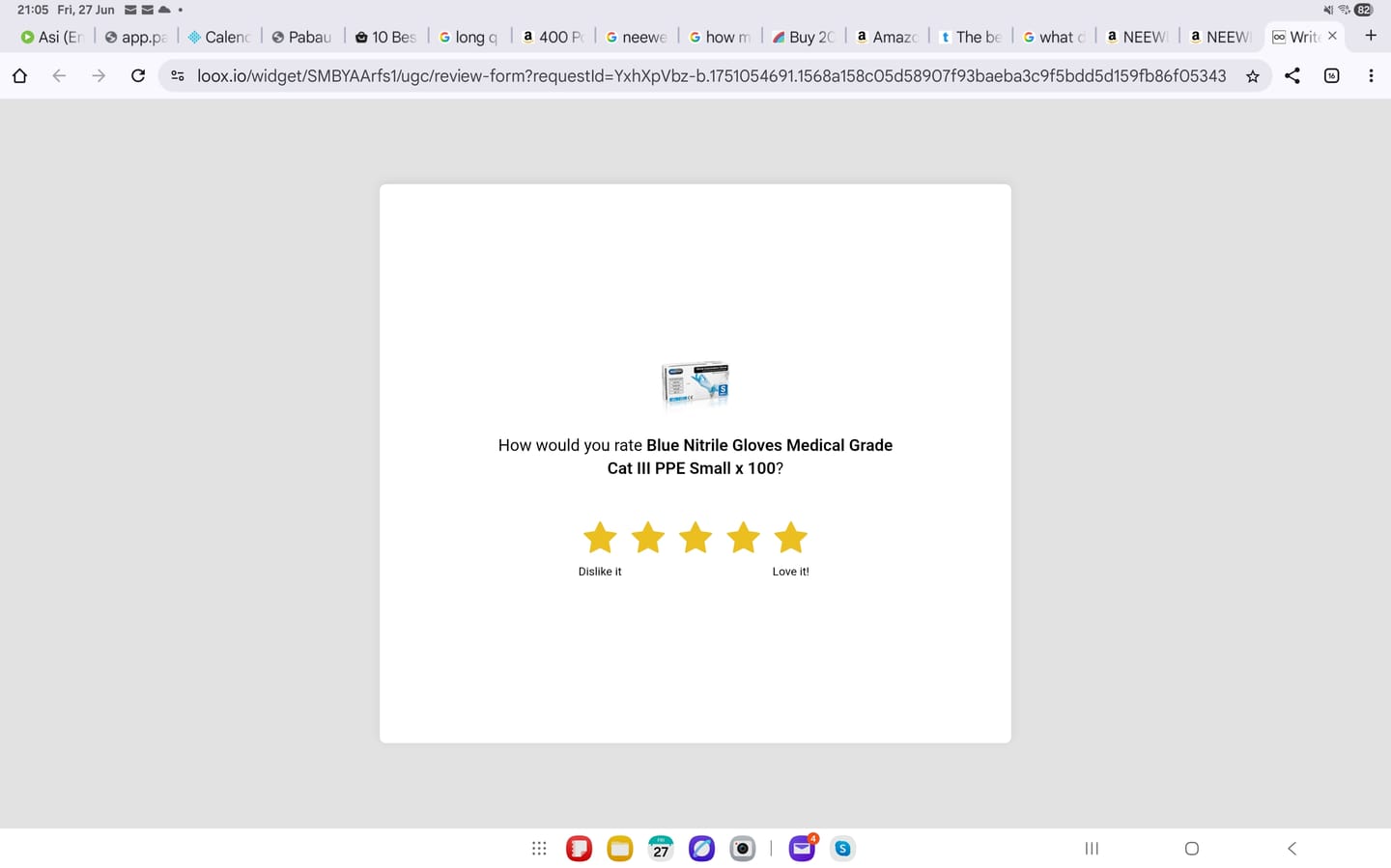 Customer photo review of Blue Nitrile Gloves Medical Grade Cat III PPE Small x 100