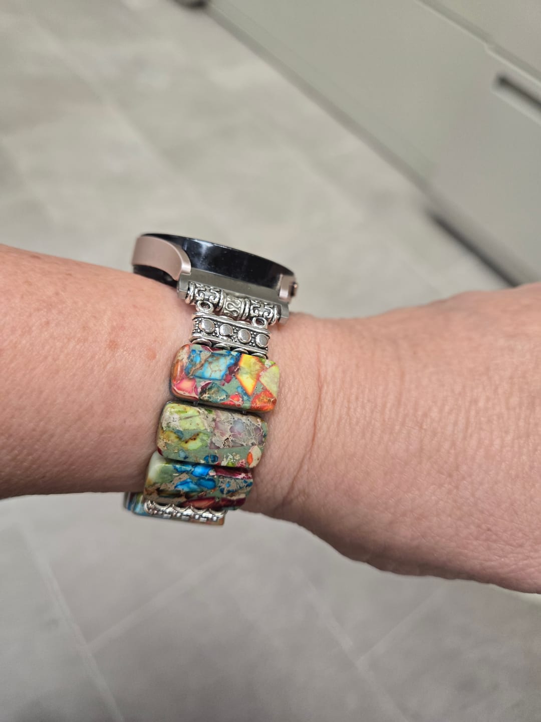 Customer photo review of Chic Flower Samsung Galaxy Stretch Watch Strap