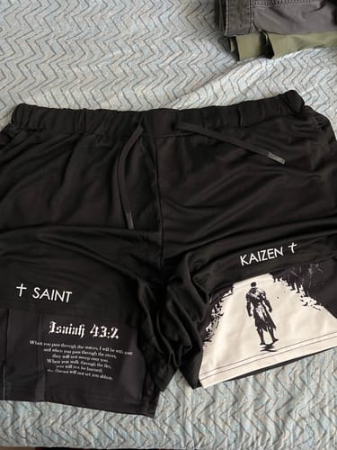 Customer photo review of Crusader Cross Performance Shorts