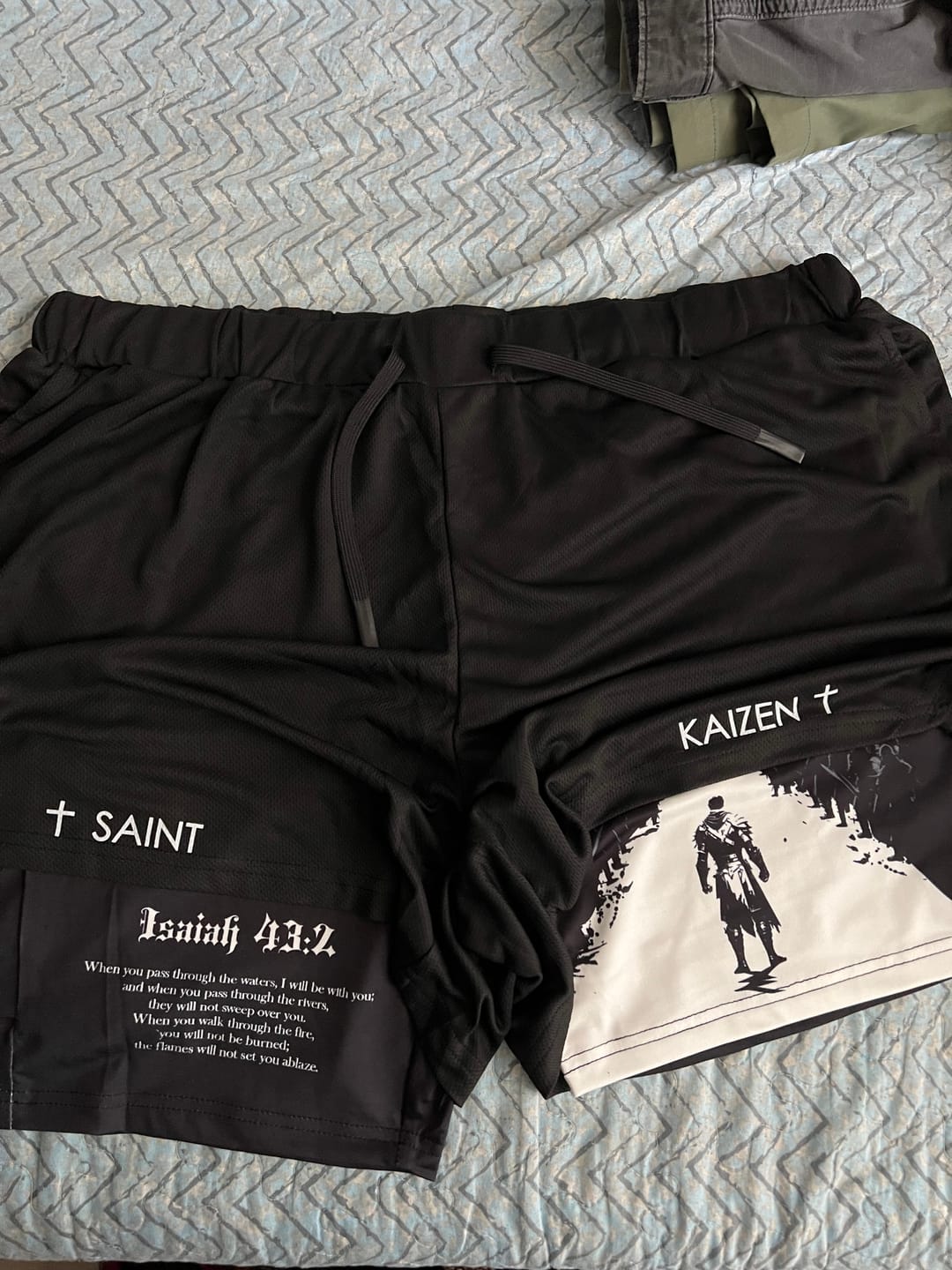 Customer photo review of Crusader Cross Performance Shorts