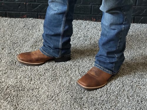 Customer photo review of HYBRID BROWN | MEN SQUARE TOE WESTERN COWBOY BOOTS (RUBBER SOLE)