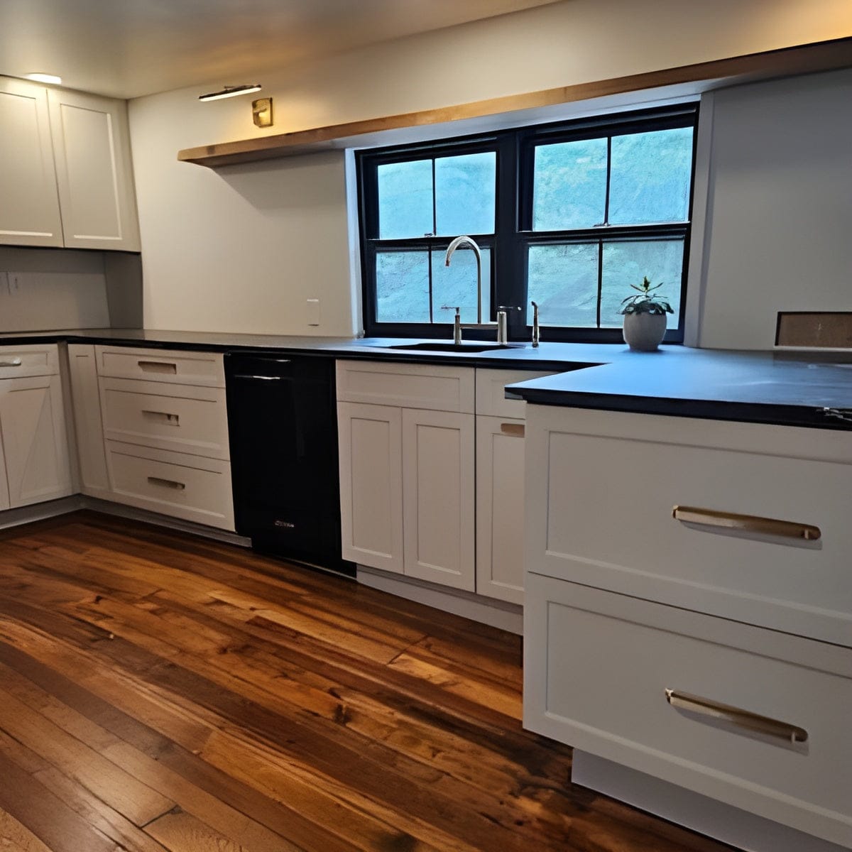 Customer photo review of Unlacquered Brass Brushed Round Drawer Pulls with Backplate