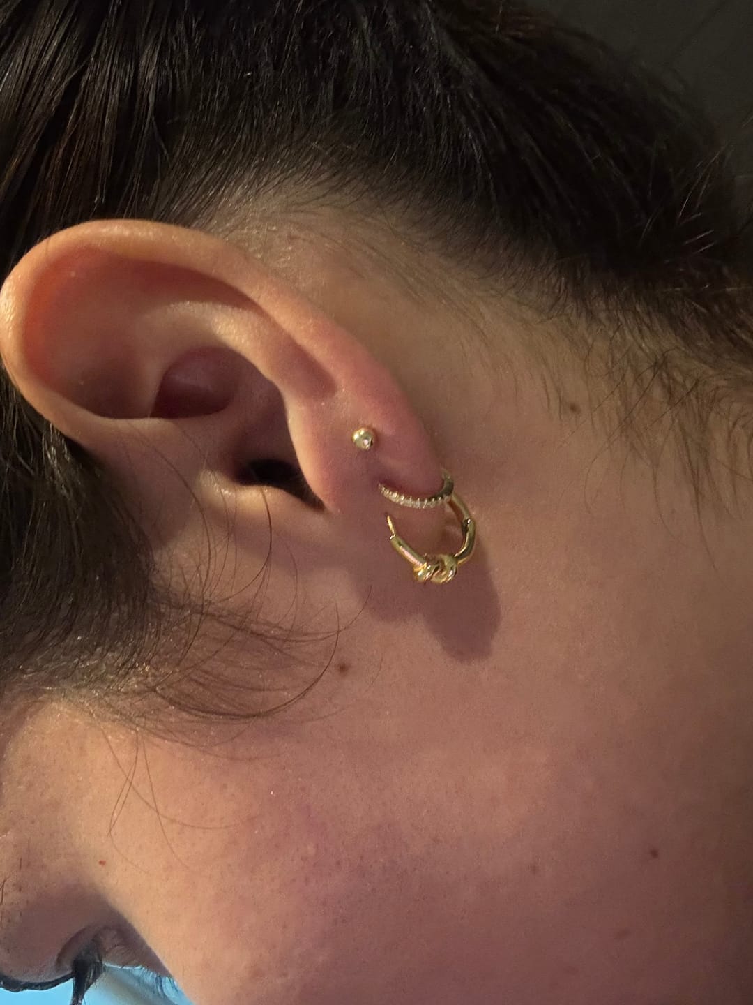 Customer photo review of Arracada Con Zirconias 10 mm