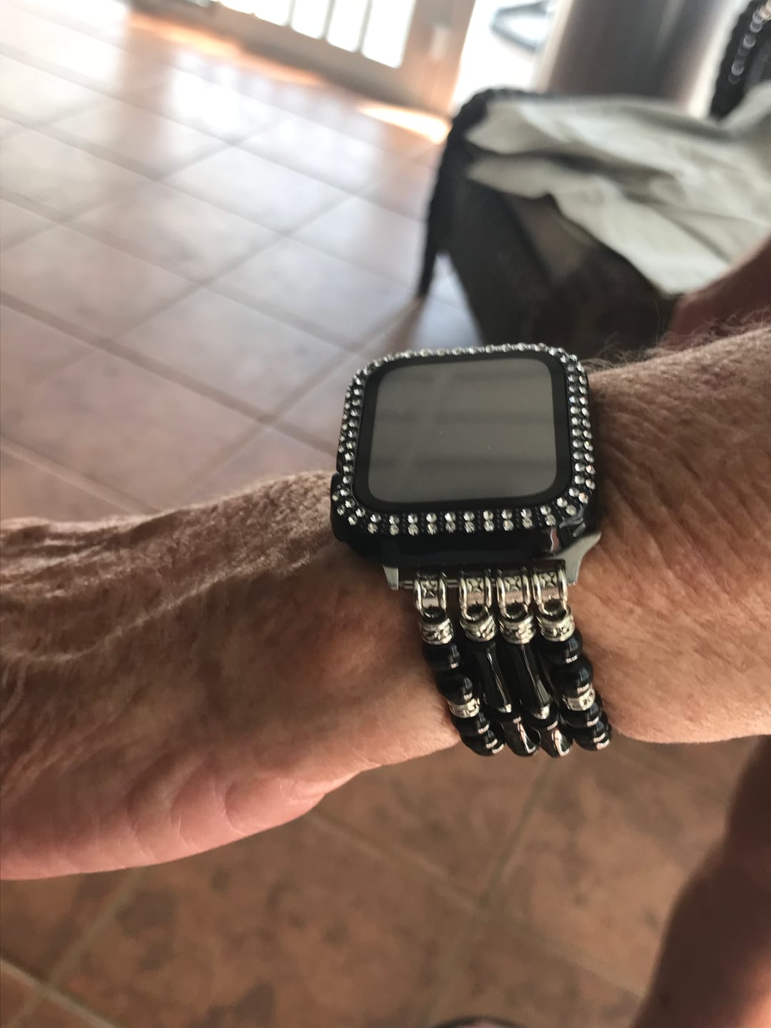 Customer photo review of Moonlight Agate Stretch Apple Watch Strap