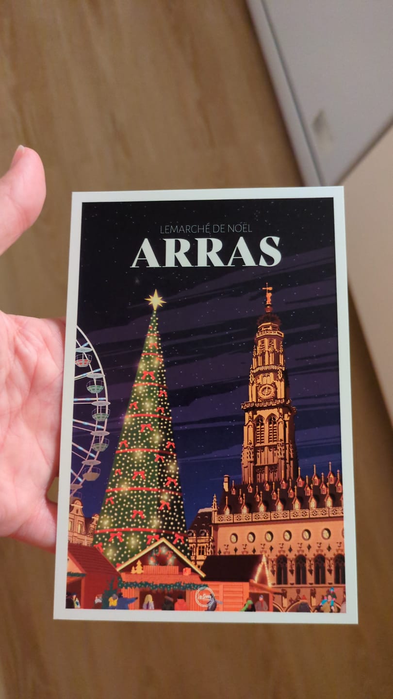 Customer photo review of Carte Postale Arras - Le Marché de Noël