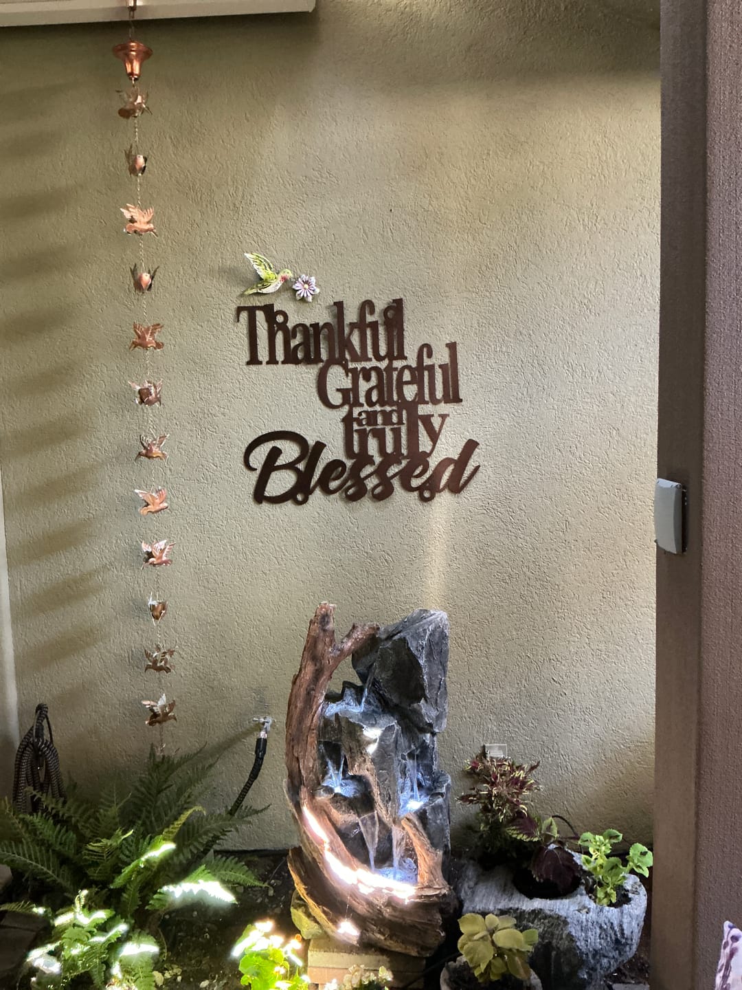 Customer photo review of #15 Thankful Grateful Blessed Metal Sign