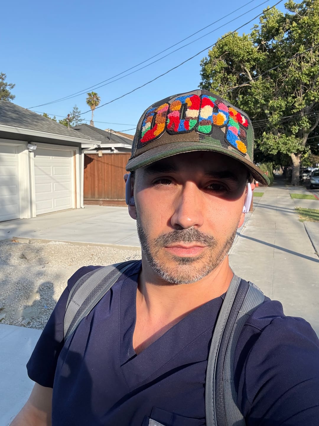 Customer photo review of Chenille Dope Camo Patched Hat