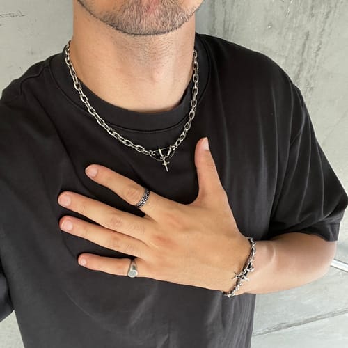 Customer photo review of Black Onyx & Silver Chain Necklace