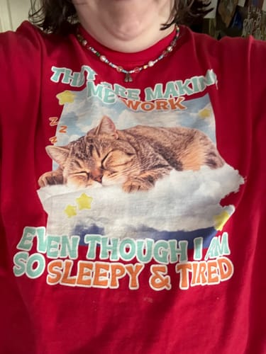 Customer photo review of They Are Making Me Work Unisex t-shirt