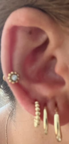 Customer photo review of Crystal Flower Labret Gold