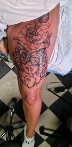 Customer photo review of Painless Tattoo Numbing Cream