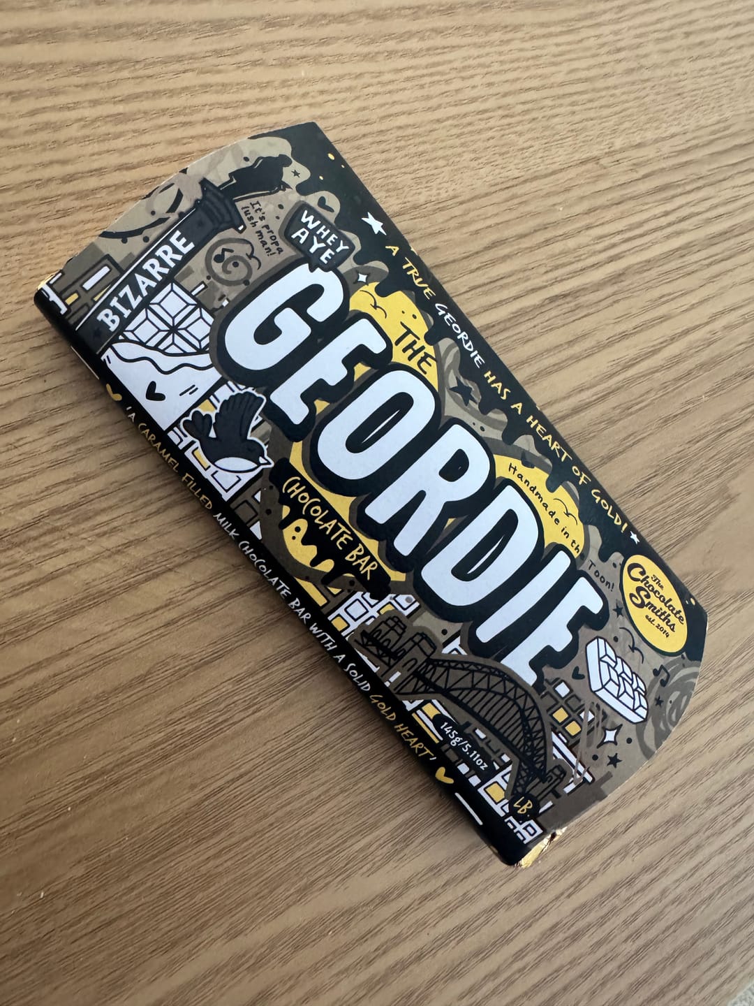 Customer photo review of The Geordie Bar double chocolate and caramel filled bar 145g