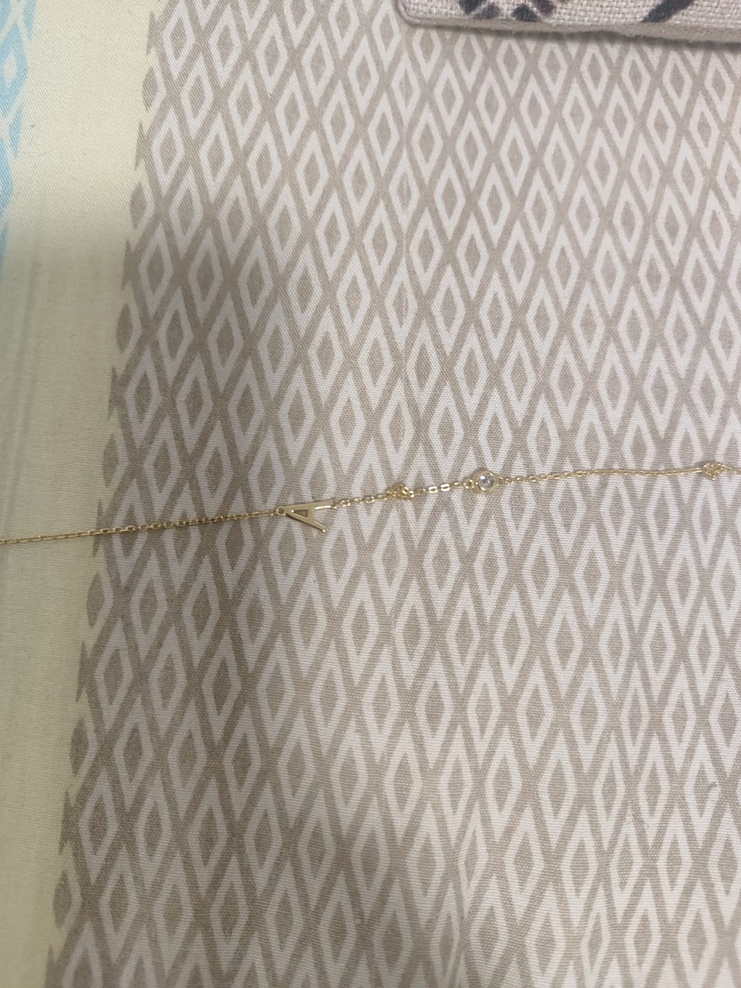 Customer photo review of Sideways Pave Single Letter Necklace