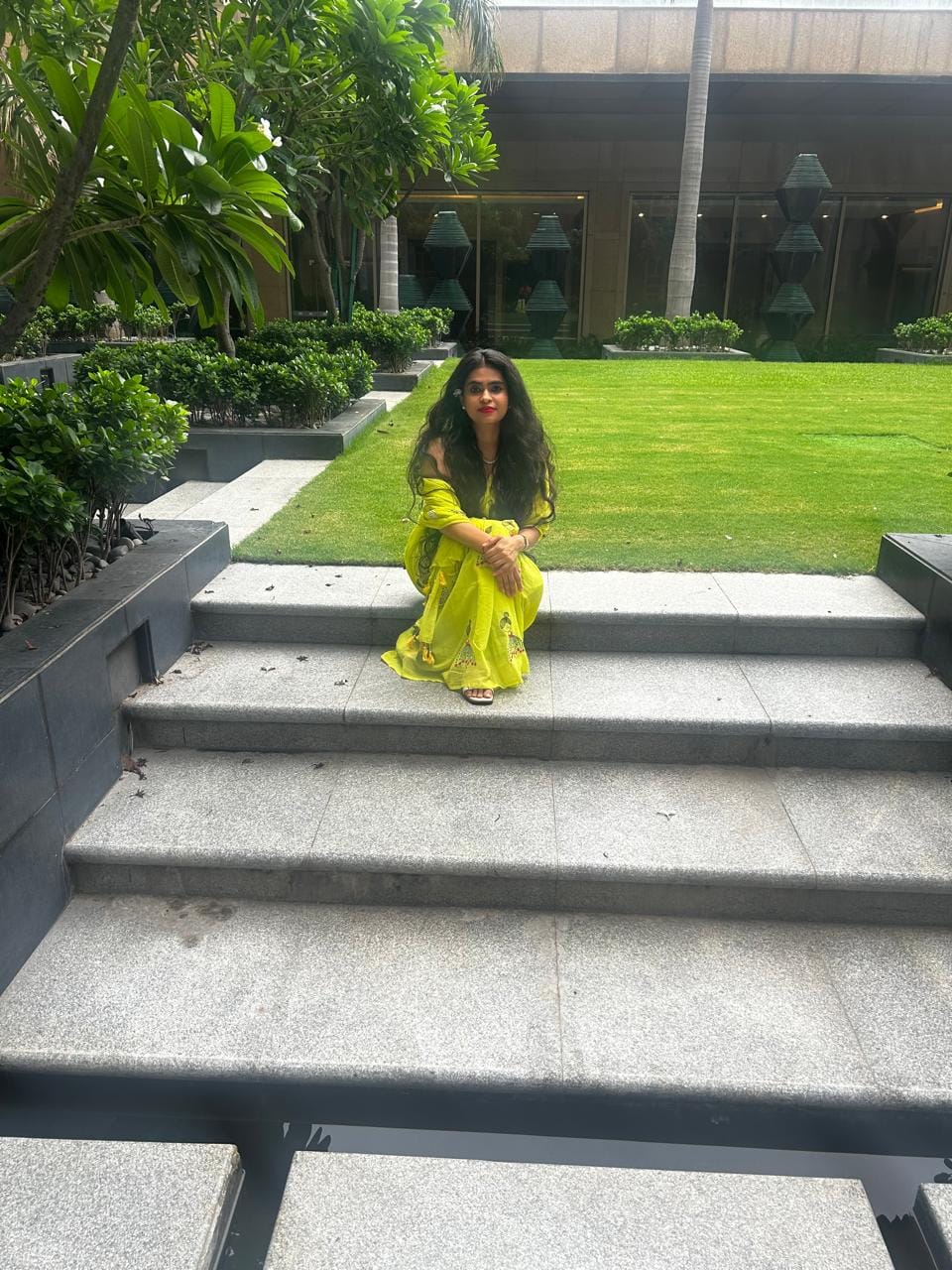 Customer photo review of Green Embroidery Mulmul Cotton Saree