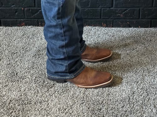 Customer photo review of HYBRID BROWN | MEN SQUARE TOE WESTERN COWBOY BOOTS (RUBBER SOLE)