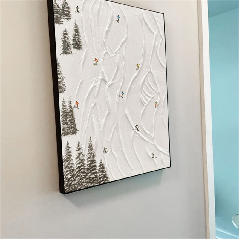 Customer photo review of Skiing Sports Textured Painting Canvas #MS004
