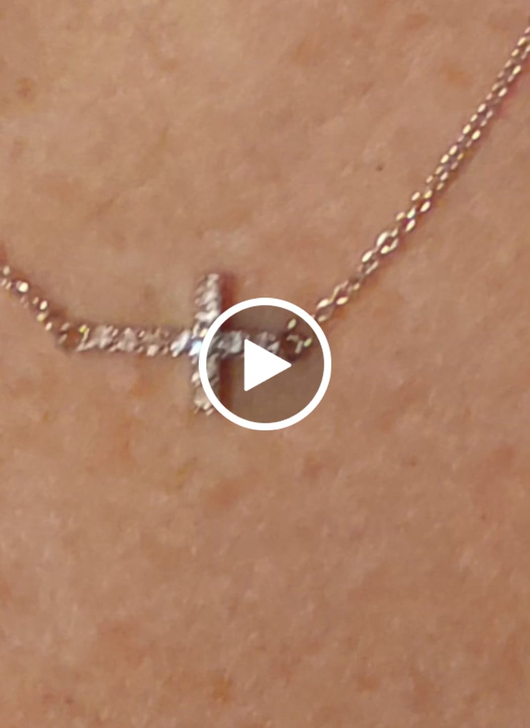 Customer video review of Joy 18k White Gold Plated Cross Pendant Necklace with Swarovski Crystals