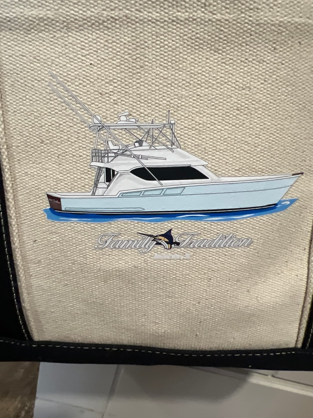 Customer photo review of Custom Boat Tote Bags