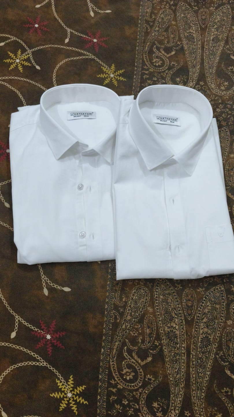 Customer photo review of Minister - 100% Cotton Formal White Shirt For Men | Uathayam