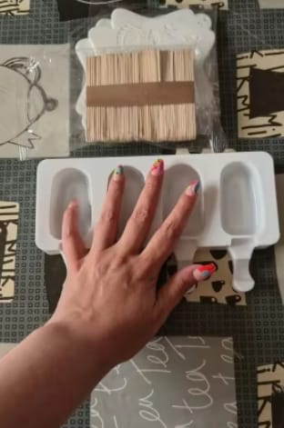 Customer photo review of Food Grade Silicone Popsicle Molds