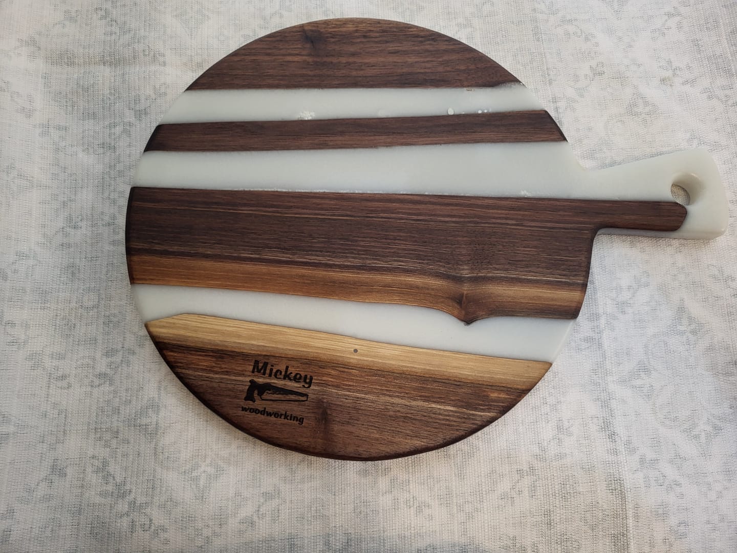 Customer photo review of 15.7x12x1" Small Round Charcuterie Board With Handle Silicone Mold - Serving Board Mold