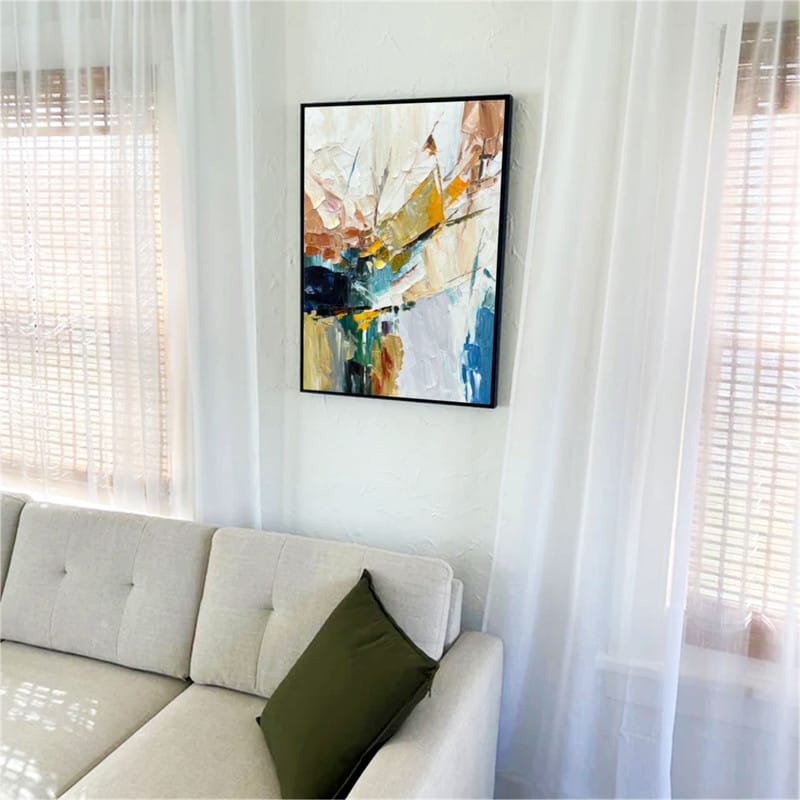 Customer photo review of Colorful Abstract Textured Painting Canvas #AT093