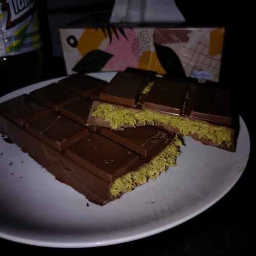 Customer photo review of Viral Pistachio Stuffed Bar Kit