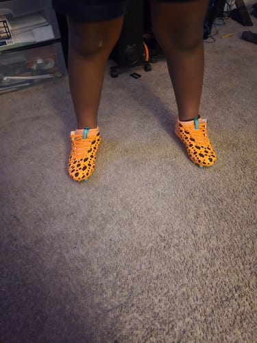 Customer photo review of The Flintstones "Bedrock Blitz" Football Cleats - Quantum Speed by Phenom Elite