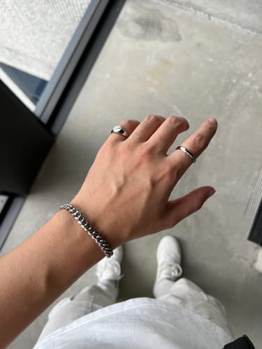 Customer photo review of 8MM Cuban Chain Bracelet - Silver