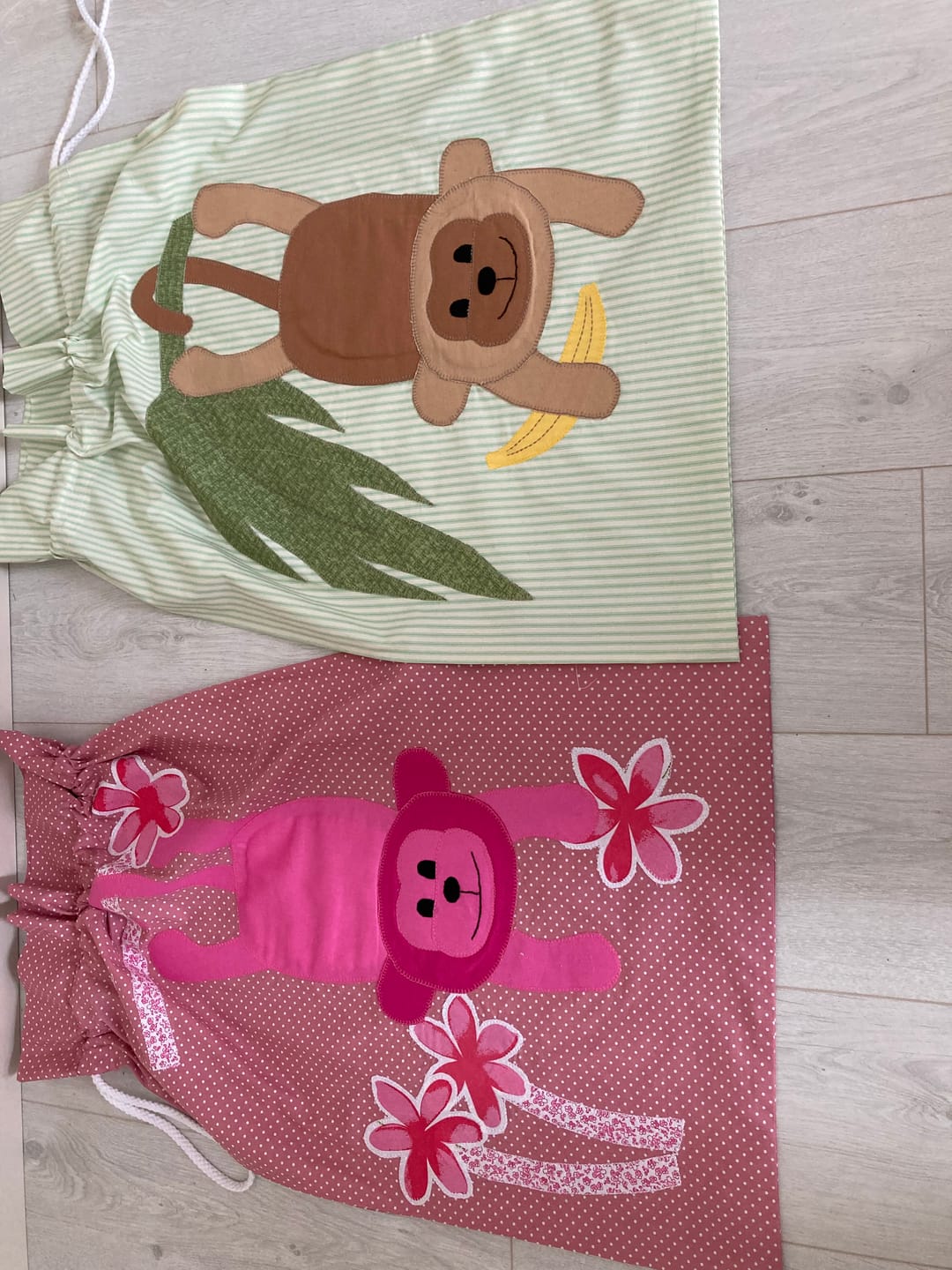 Customer photo review of Ticking Stripes Rose & Hubble Cotton Poplin Fabric