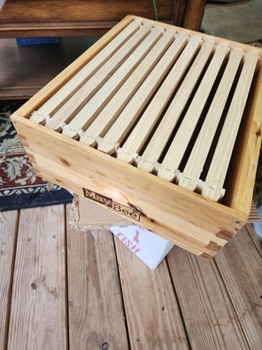 Customer photo review of MayBee Hives Assembled 10 Frame Medium Super Bee Box Wax Coated Bee Hives Includes Bee Hive Wooden Frames , Waxed Foundations