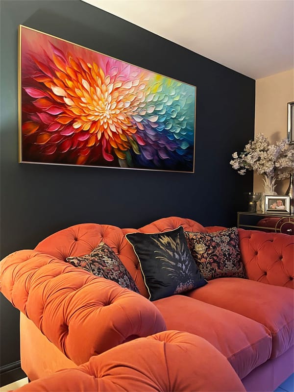 Customer photo review of Colorful Abstract Textured Painting Canvas #AT067