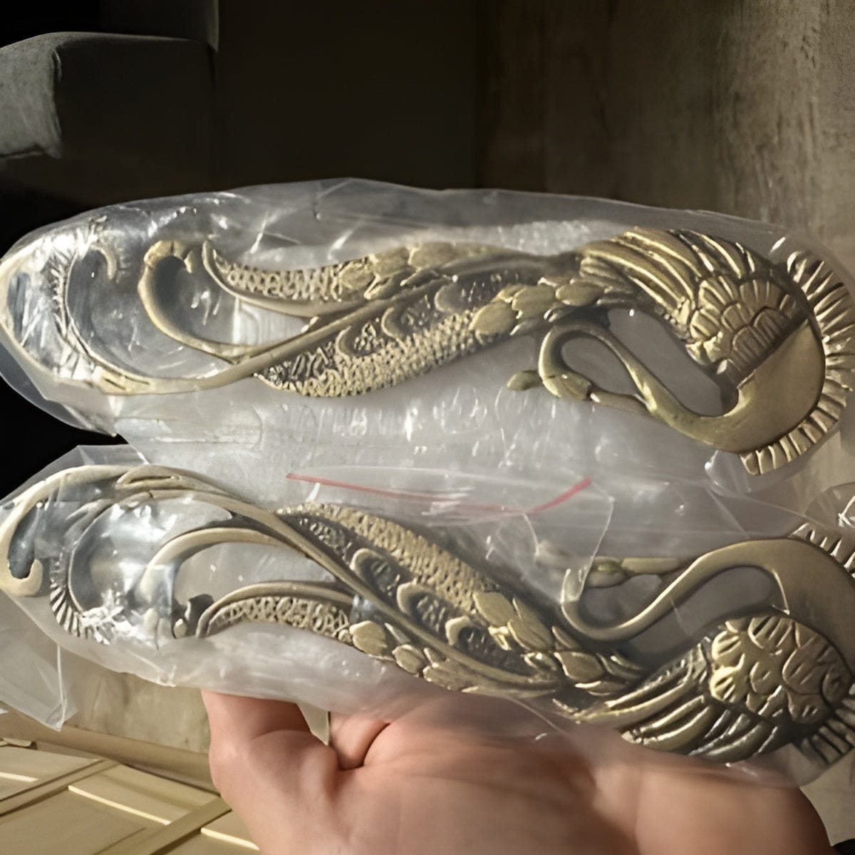 Customer photo review of Brass Peacock Door handle - Antique Brass