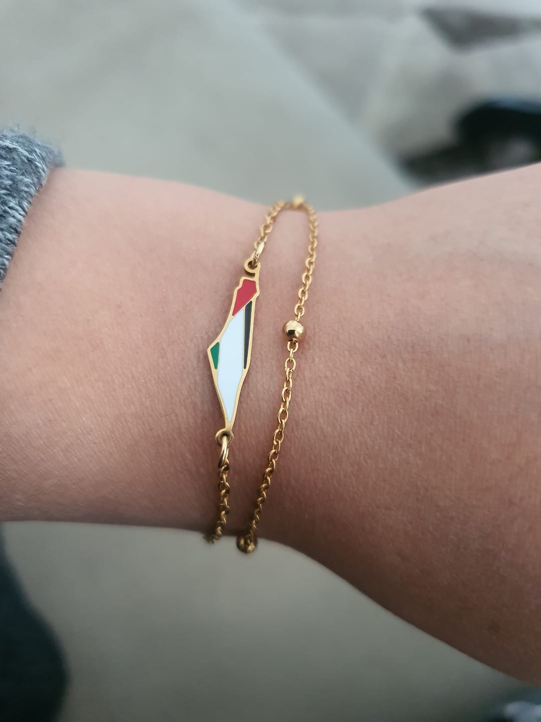 Customer photo review of Palestine Map Bracelet