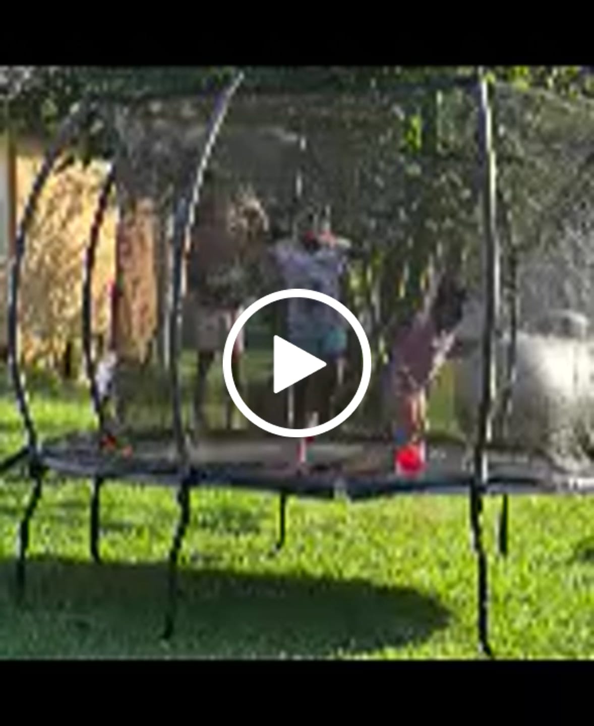 Customer video review of 2025 Jumpfly No-Gap Design Trampoline With Basketball Hoop
