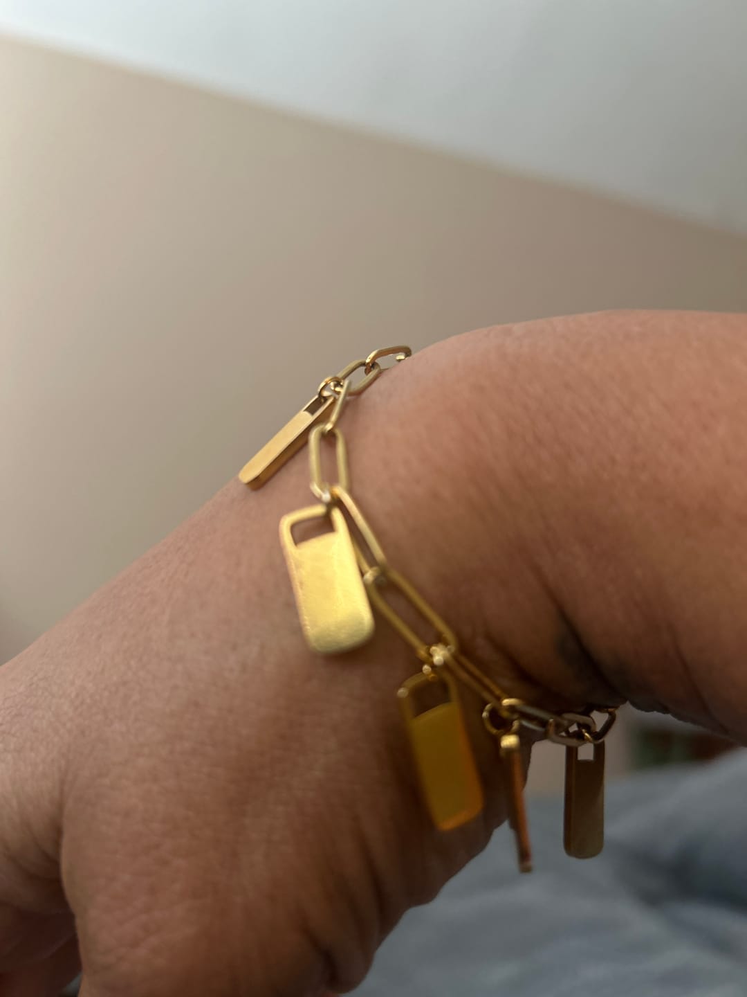 Customer photo review of Personalized Chain Link Bracelet with Custom Name Charms