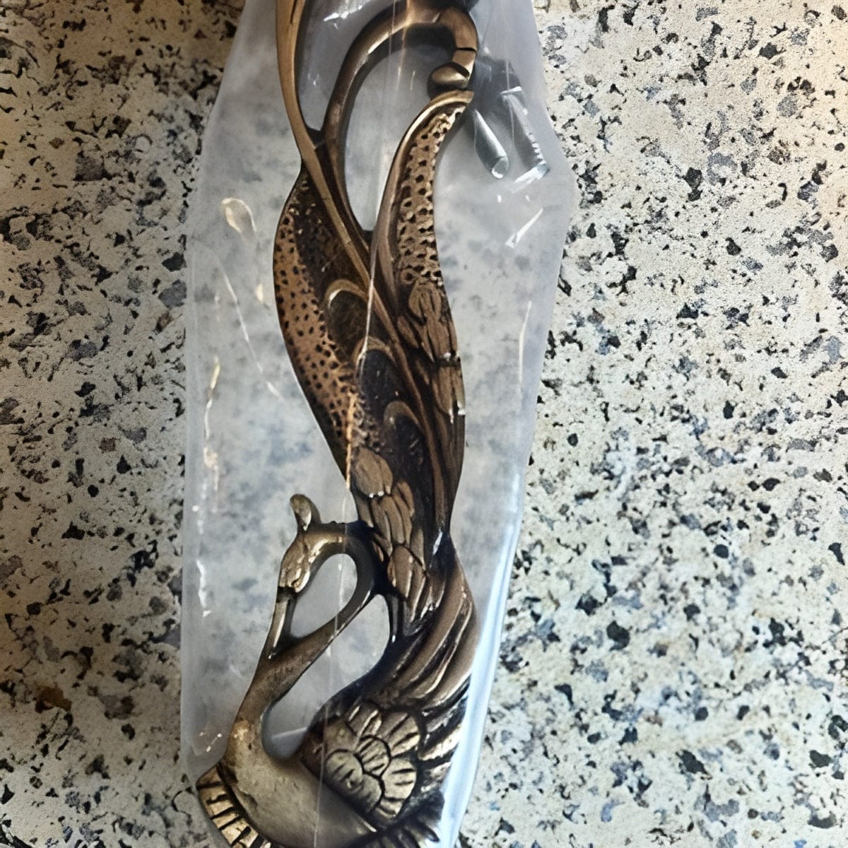 Customer photo review of Brass Peacock Door handle - Antique Brass