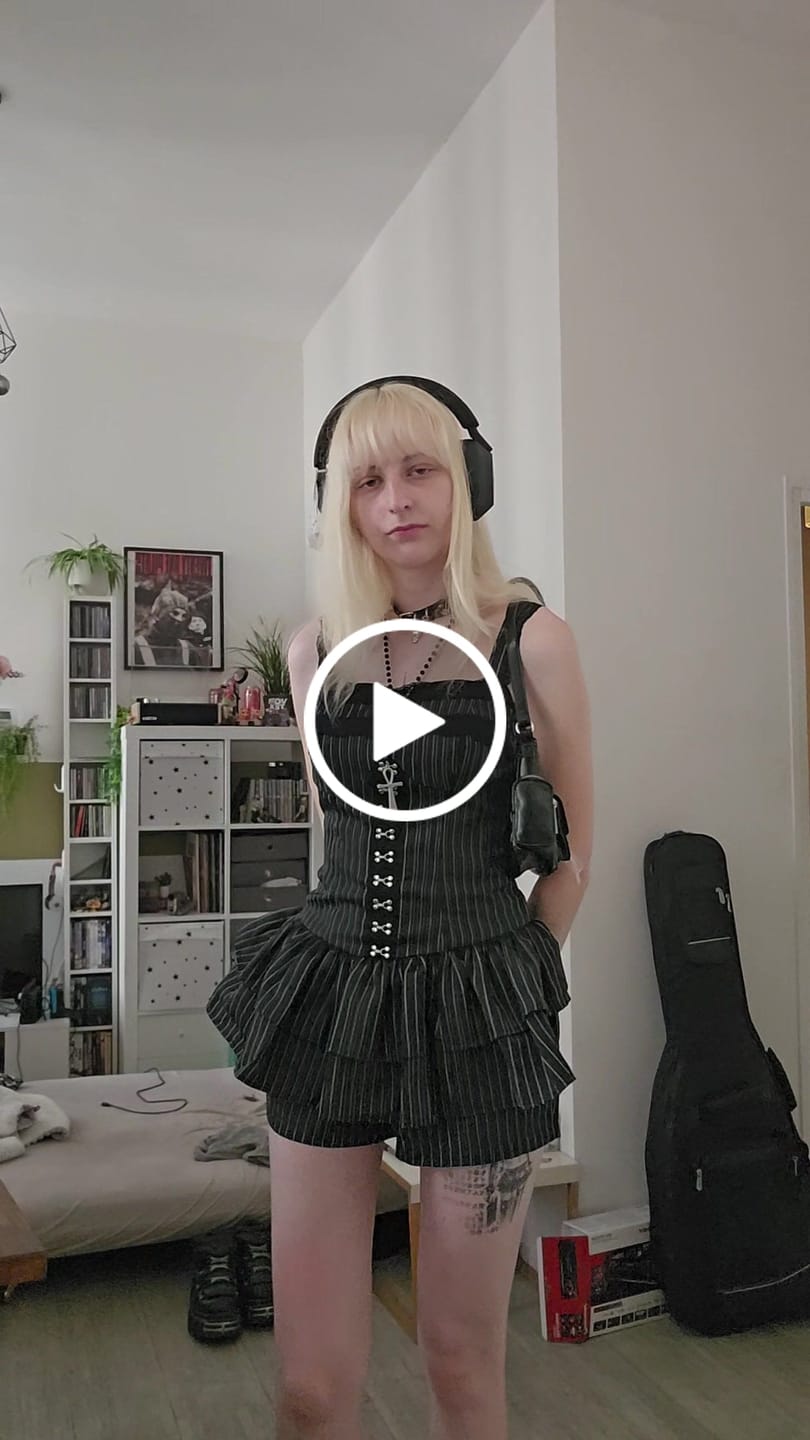 Customer video review of Grunge Doll Stripes Flared Romper Dress 2.0