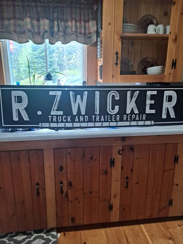 Customer photo review of Large Outdoor Metal Barn Signs and Business Signs