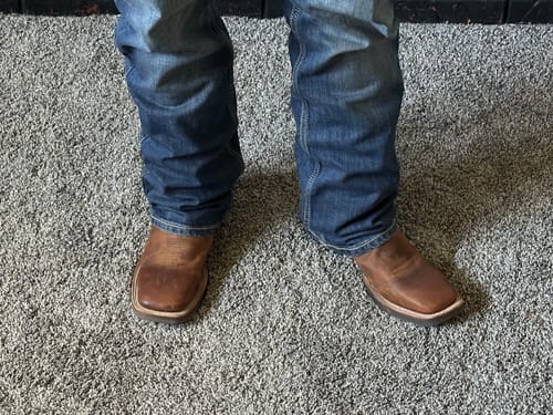Customer photo review of HYBRID BROWN | MEN SQUARE TOE WESTERN COWBOY BOOTS (RUBBER SOLE)