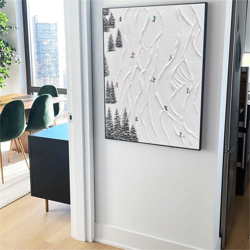 Customer photo review of Skiing Sports Textured Painting Canvas #MS004