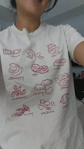 Customer photo review of Pasta Unisex Tee