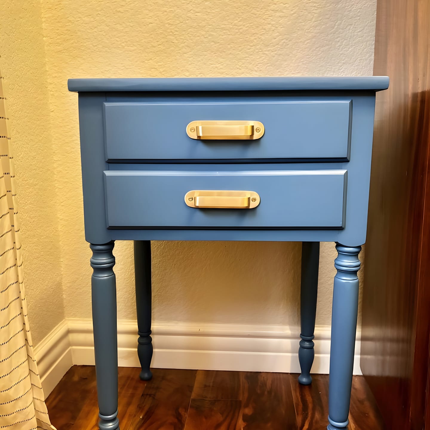 Customer photo review of Unlacquered Brass Brushed Round Drawer Pulls with Backplate