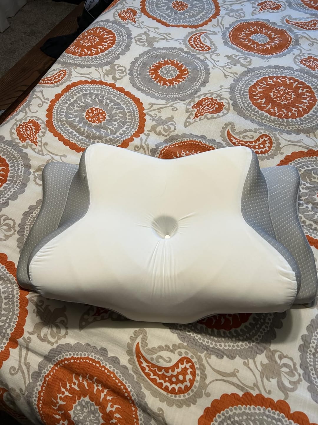 Customer photo review of Halo® Cervical Pillow – Orthopaedic Contour Shaped Memory Foam | Ice Silk Cover