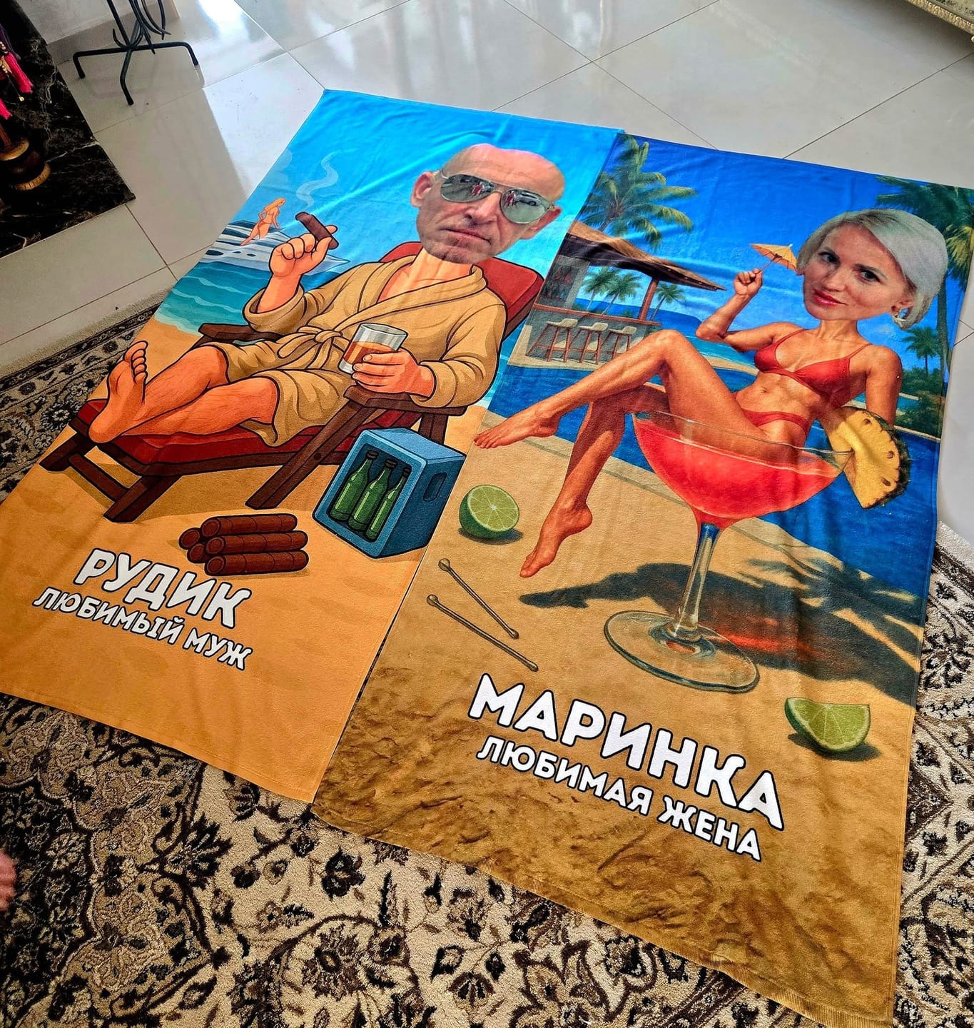 Customer photo review of Патронът - Плажна Хавлия с Лицето ти