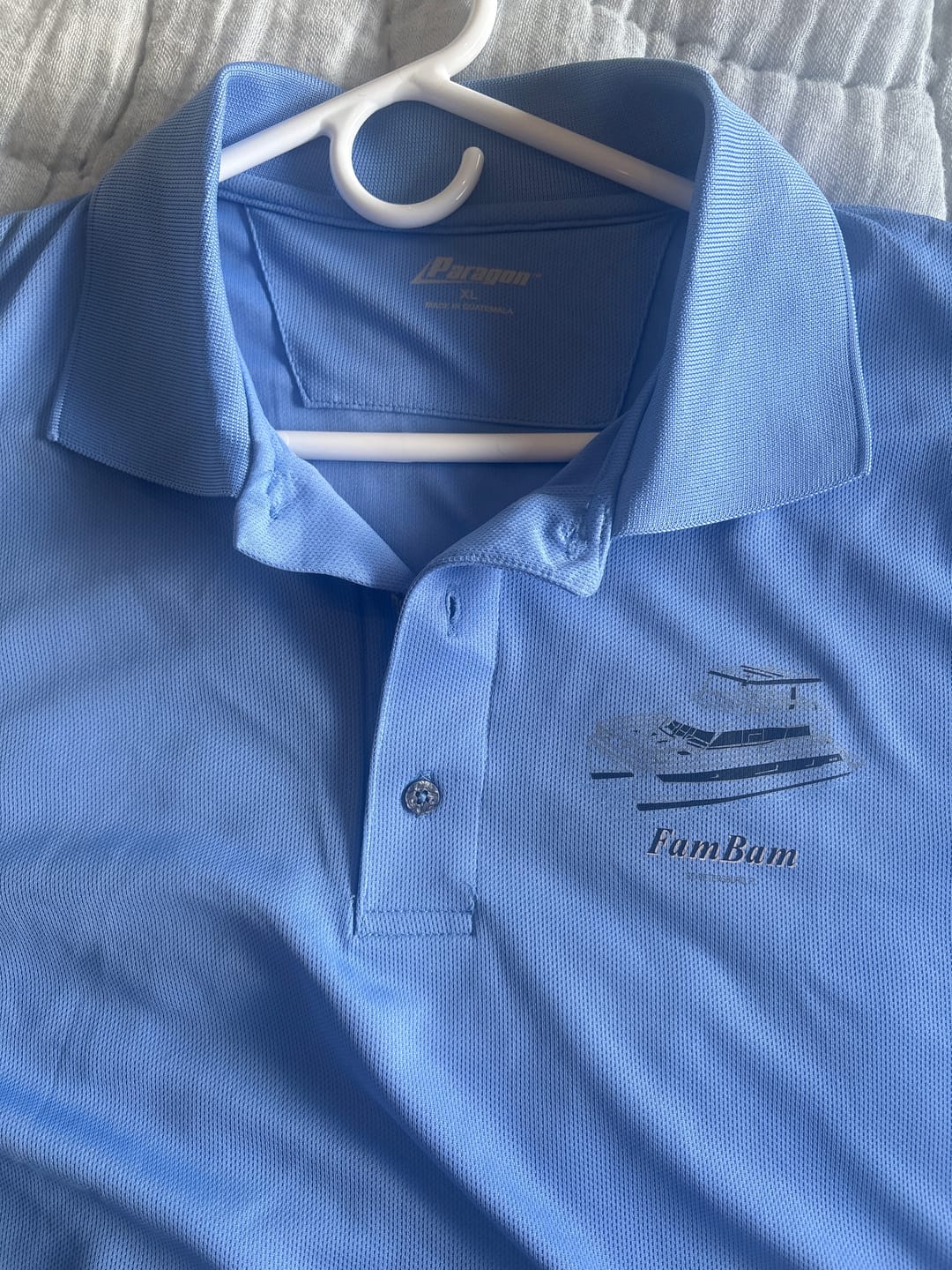 Customer photo review of Custom Men's Performance Polos