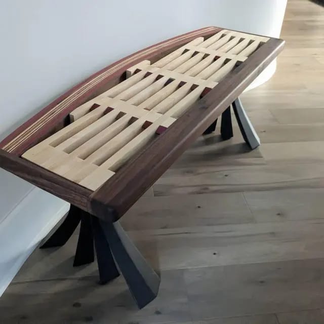 Customer photo review of Bench Legs 126 Akro 16H for Live Edge Table Top
